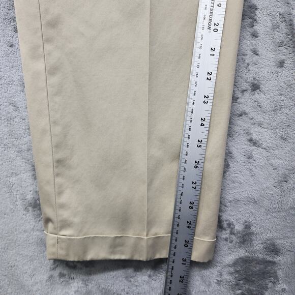 John W. Nordstrom Pants Mens 35W 31L Tan Khaki Smart Care Pleated Cuffed Office - Picture 9 of 11